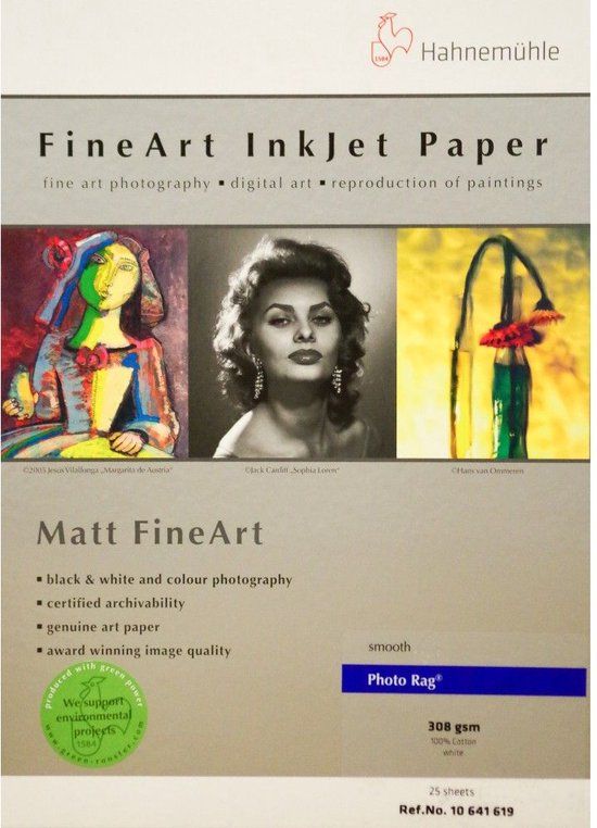 Hahnemühle Photo Rag fotopapier A4 Wit Mat - 25 stuks