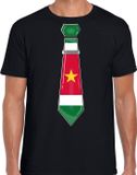 Bellatio Decorations Verkleed shirt voor heren - stropdas Suriname - zwart - supporter - themafeest XL