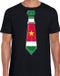 Bellatio Decorations Verkleed shirt voor heren - stropdas Suriname - zwart - supporter - themafeest XL