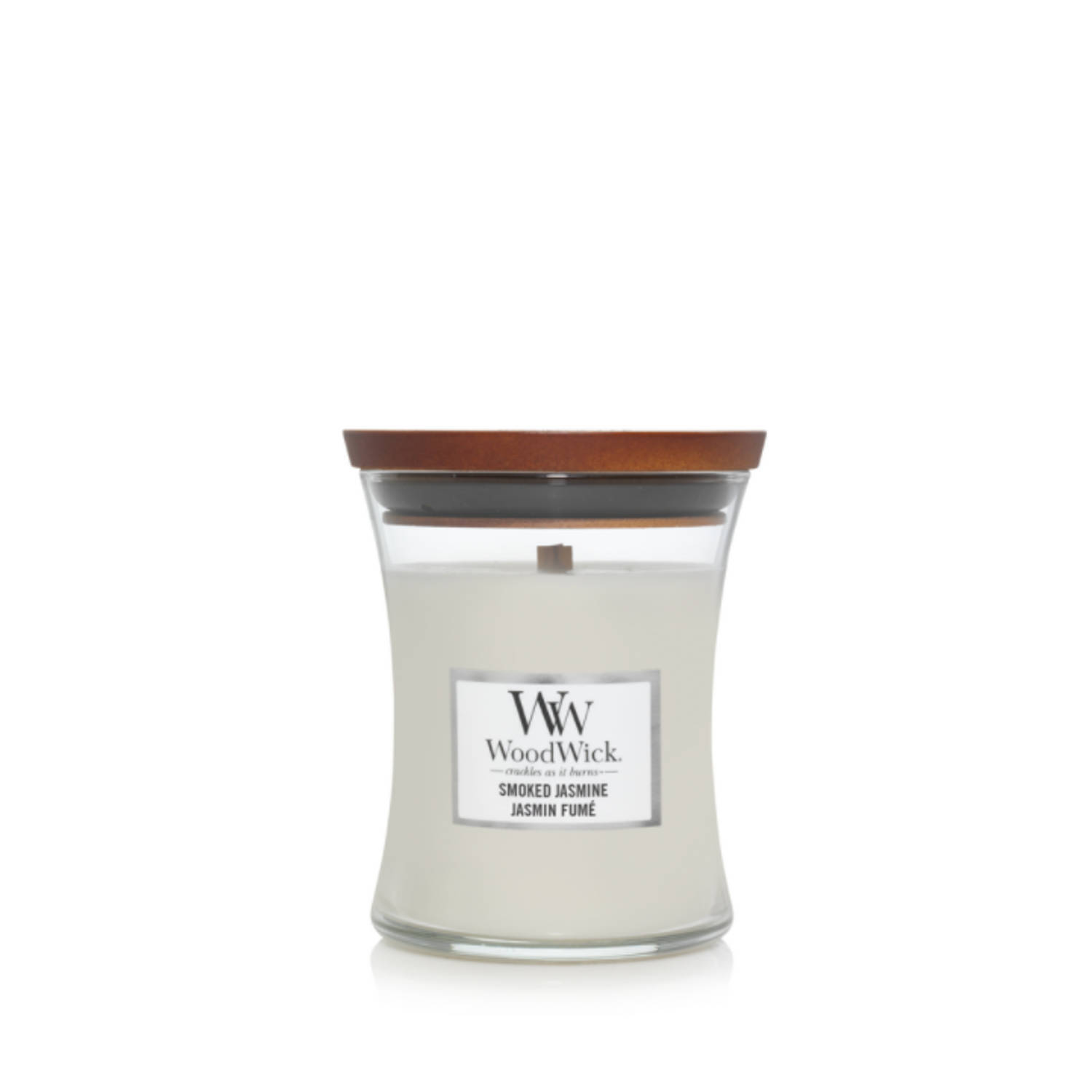 Woodwick geurkaars mini smoked jasmine - 8 cm / ø 7 cm