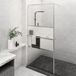 vidaXL Douchewand en plank Chroom 90x195 cm ESG Glas & Aluminium