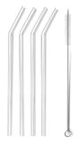 Lacor 63133 Set van 4 rietjes + borstel, 21 x 5 cm, glas