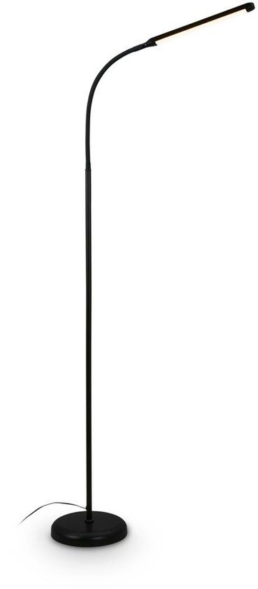 B.K.Licht Mura - LED Floor Lamp - Dimmable - 6W - 600lm - Touch Control - Swivel - Black - Modern Reading Lamp