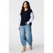 MS Mode trui met kabels - donkerblauw/wit
