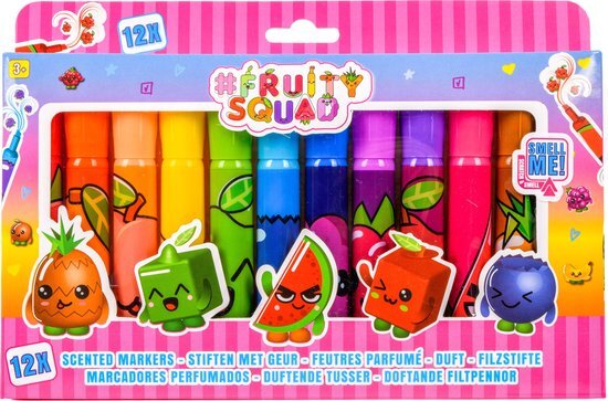 Fruity Squad Stiften super brede punt met geur Fruity Squad: 12-pack