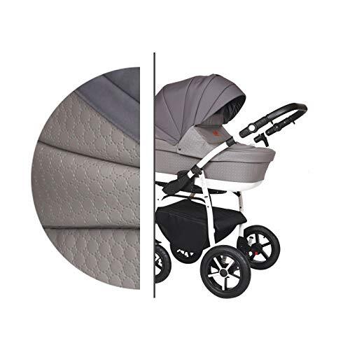 Lux4Kids Reissysteem 3in1 Isofix Buggy Pram Carrycot Pushchair Zipy Q door ChillyKids 3in1 with baby seat Rock White ZQ/132C