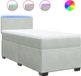 vidaXL Boxspring met matras velours gris clair 90x200 cm