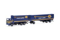 Herpa vrachtwagen model Scania 141 huifaanhanger-combinatie "ASG" (Zweden/Stockholm) (SE), schaal 1:87