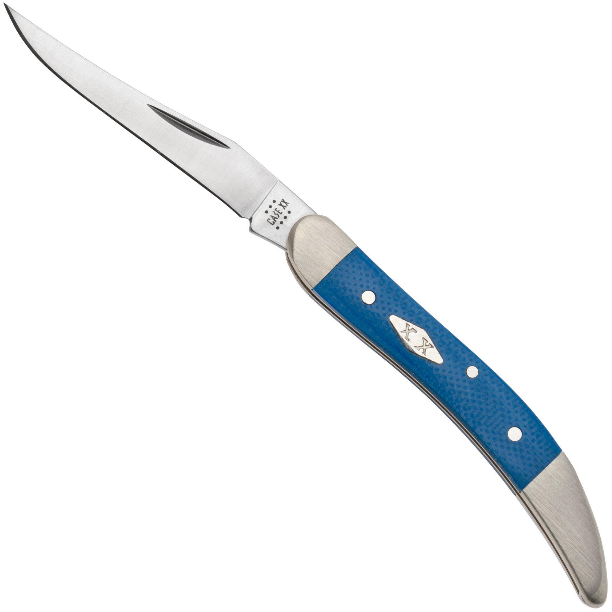 Case Knives Case Small Texas Toothpick 16755 Blue G10, 1010096 SS zakmes