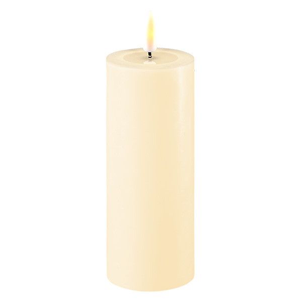 LED Candle 5 x 12.5 cm | Ivory | 3D Flame | Deluxe HomeArt