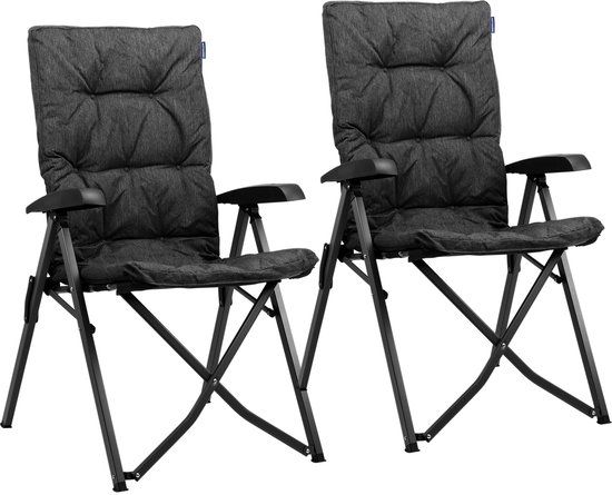 TRVLMORE Campingstoelen Luxe - Opvouwbaar - 2-Pack - Zwart