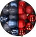 Billiet - Vanlaere 24x pièces boules de Noël en plastique mix bleu foncé et rouge 6 cm