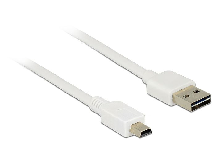 DeLOCK USB2.0-A/USB2.0 Mini-B Kabel - 0.5m - Wit