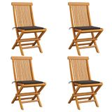 vidaXL Fauteuils de jardin 6 pc avec coussins taupe bois de teck massif