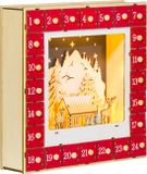 HOMCOM Calendrier de l'Avent à remplir soi-même en carton rouge 34x7x34cm
