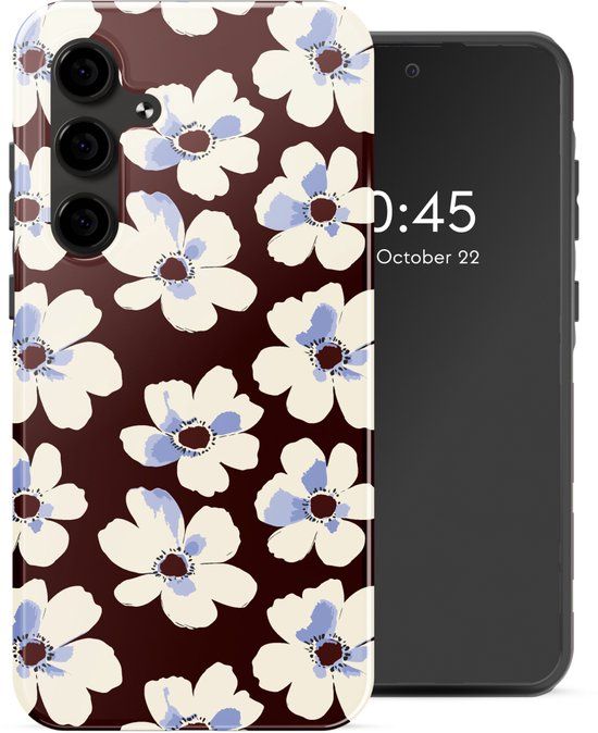 Selencia Hoesje - Geschikt voor Samsung Galaxy S24 FE - Backcover - Choco Flower Pop