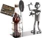 Unyqoos® Porte-bouteilles de bière Darts – Sculpture en métal comme porte-bouteilles avec cible de fléchettes et flèches, diamètre du porte-bouteilles 7,5 cm, 25x27x10 cm, cadeau