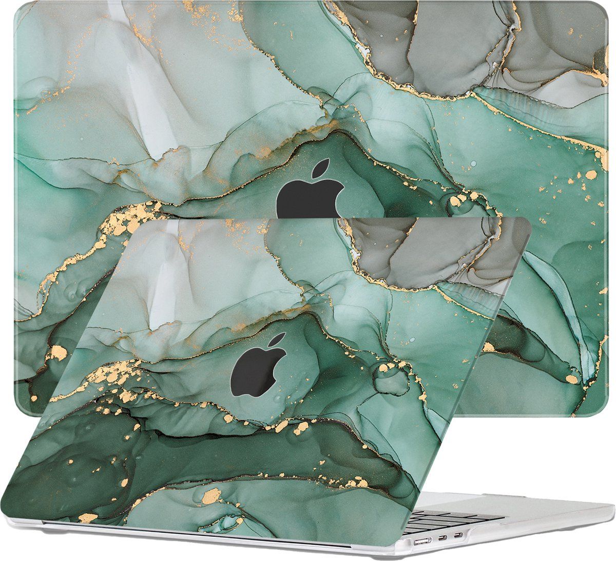 Lunso - Cover hoes - MacBook Air 13 inch M2 (2022) - Green Maeve - Kunststof