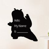 Ambiance Sticker Schoolbordsticker - uitwisbare zelfklevende muurstickers - Silhouet van een Kung-fu panda - 55x55 cm