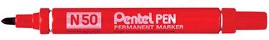 Pentel N50 Viltstift - Rood - Medium Punt - 1 Stuk