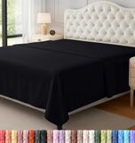 Utopia Bedding Bovenlaken - zachte geborstelde microvezelstof - krimp- en kleurbestendig - gemakkelijk te onderhouden, Kingsize, Zwart