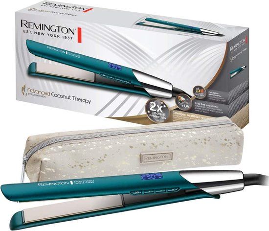 Remington Advanced Coconut Therapy S8648 - Ceramic Hair Straightener - Jade