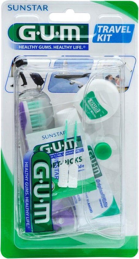 GUM® Travel Kit - Reisset met tandenborstel, tandpasta, floss en Soft-Picks