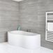 Hudson Reed Ashbury baignoire d'angle avec panneau 150cm x 100cm Blanc brillant | Modèle gauche