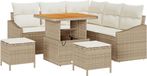 vidaXL Banc de jardin avec coussin 8 pcs Beige polyrotin