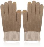 LGT JWLS Khaki Gebreide Dameshandschoenen - Katoen - Gestreept - One Size