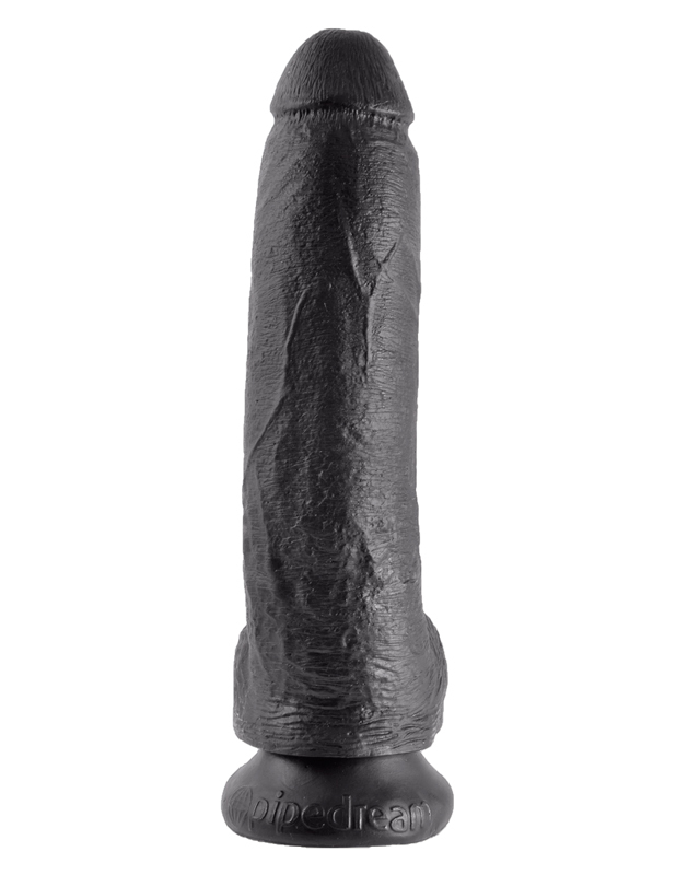 King Cock 9 Inch With Balls Black