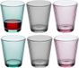 5five Waterglazen/drinkglazen Malau - 18x - transparant kleurenmix - 240 ml - lage cups