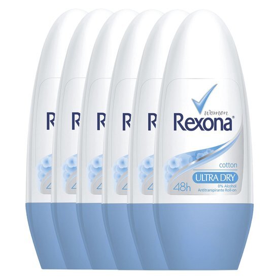 Rexona Deodorant Roller Dry Cotton 6 x 50 ml - Voordeelverpakking