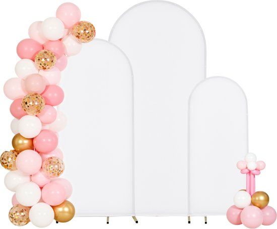 VEVOR Arch Backdrop Stand, Set of 3, 1.8/1.5/1.2 m, Gouden Metaal