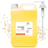 100% pure en natuurlijke biologische sesamolie, gewonnen uit koudpersen van sesamzaad, biologisch gecertificeerd, huid- en haarverzorging, ayurvedische massageolie, 10.000 ml, 10 l