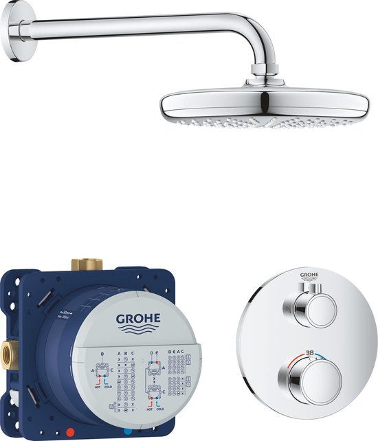 GROHE Grohtherm Perfect Inbouw Regendouche Set - Chroom - 34726000