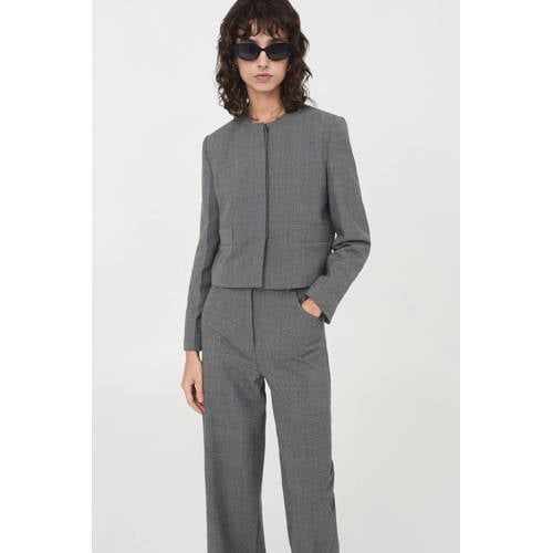 Mango Grey Checked Jacket
