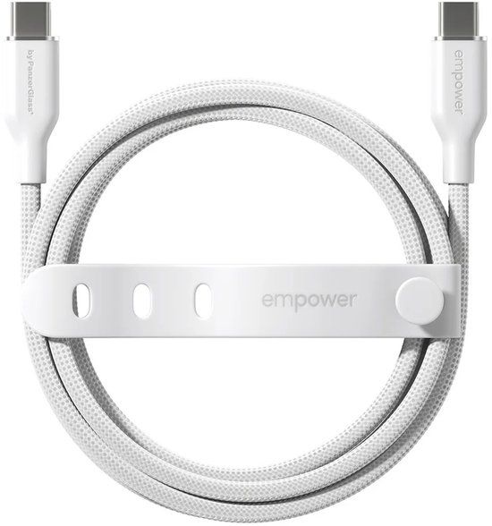 Empower by PanzerGlass Racing USB-C naar USB-C Oplaadkabel - 60W - 2 meter - Zilver