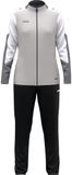 JAKO Dynamisch polyesterpak voor dames, lichtgrijs/wit/grijs, S