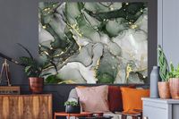 StickerSnake Muursticker - Luxe Marmer Groen - 160x120 cm - Zelfklevend Behang