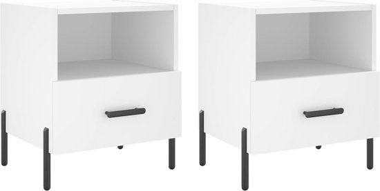 vidaXL Nachtkastjes 2 stuks bewerkt hout wit