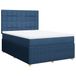 vidaXL Boxspring met matras, stof, blauw, 140x200 cm