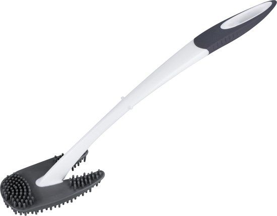 Buemag Hygienische toiletborstel - grijs/wit - 40 cm - rubber/silicone