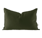 Scandi Living Taie d'oreiller en lin Calm 40x60 cm Forest Green