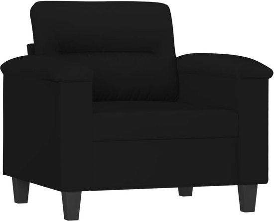 vidaXL Fauteuil 60 cm microvezelstof zwart