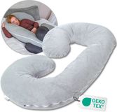 Ella C-Vorm Zwangerschapskussen XXL - Katoen Zijslaapkussen - Lichaamskussen - Voedingskussen - Body Pillow 150x70cm - Afneembare Hoes