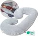 Ella C-Vorm Coussin de grossesse XXL - Coussin latéral en Coton - Coussin corporel - Coussin d'allaitement - Body Pillow 150x70cm - Housse amovible