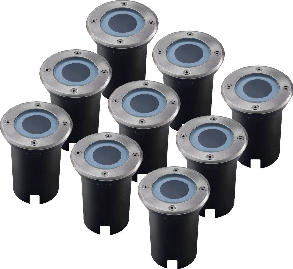 LEDVION 9x IP67 Grondspot LED Rond - GU10 - 1m Kabel