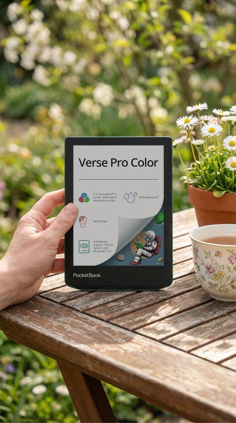 Pocketbook Verse Pro Color e-reader – 6 inch E Ink Kaleido 3 kleurenscherm – 16 GB – waterdicht – Sage Glow