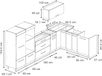 Vicco Hoekkeuken Fame-Line, Donkergrijs/Wit, 347 x 207 cm zonder werkblad